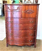 Antique 6 Drawer Chest with Cabinet