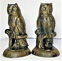 Pair of S.C.C. Brass Owl Bookends