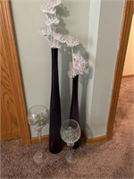 2 Large Glass Vases and More