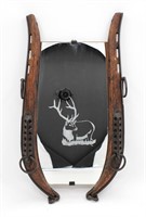 Vintage Western Elk Horse Hame Color Mirror