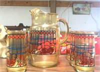 Early Pepsi pitcher and 6 cups
