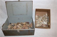 LOT 2 BOXES FILLED WITH ROCKS, SHELLS, CORAL,