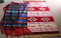 2 SOUTH WEST STYLE BLANKETS, 4' 8" X 7' & 4' 8" X