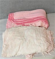 Vintage pink chenille bedspreads