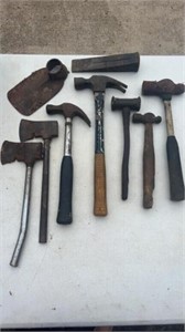 Hammers, mallets, splitting wedge, hand axes