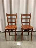 Pair of Small Ladder Back Chairs