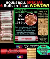 THIS AUCTION ONLY! BU Shotgun Lincoln 1c roll, 198