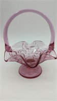 Fenton Cranberry-ish  Glass Strawberry Basket