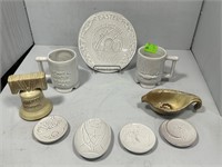 Frankoma - 9 pcs trinkets, trivet, and mugs includ