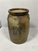 #2 lidded crock  with New York stamp