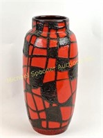 1960'S SCHEURICH KERAMIK RED AND BLACK VASE