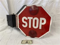 Bus Electric Folding Stop Sign With Lights