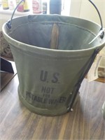 Vintage military canvas pail