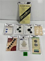 Vtg SimFlex Folding Measure for Buttons & Buttons