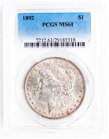 Coin 1892  Morgan Silver Dollar PCGS MS61