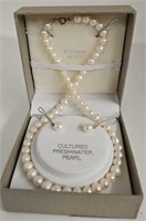 Fresh Water Pearl Necklace & Earrings