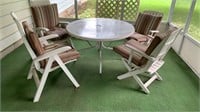 Outdoor patio table with 4 chairs - two chairs