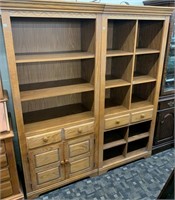 Pair Of Modern Oak “Broyhill” Bookcase Units