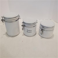 Round White Canisters