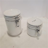 Round White Canisters
