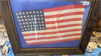 Framed 48 Star American Silk Flag