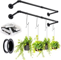 2 Set Hanging Planter Bar with 4 Hooks