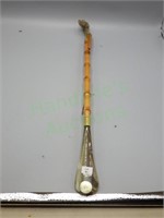 Vtg Italian 21" bamboo shoe horn w/elephant head