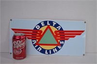 Delta Airlines Porcelain Sign 16"x8"