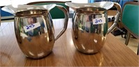 Lot of 2 stainless steel bell pitchers