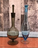 Vtg. MCM glass decanters