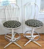 Pair of Bar Stools w/Upholsted Seats (One missing