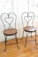 Pair of Wrought Iron Ice Cream Parlor Chairs
