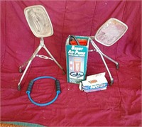 Set of vehicle side mirrors, super air pump, and