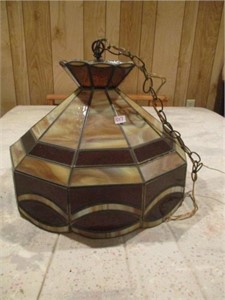 Stained glass pendant light fixture