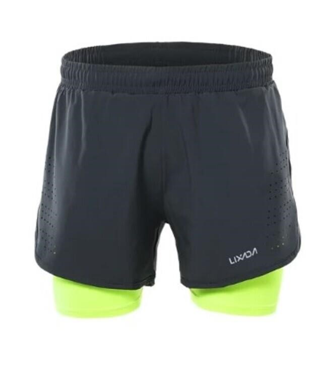 Large Lixada Men's 2-in-1 Running Shorts Quick Dry