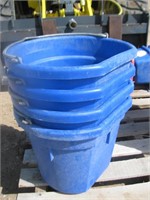 Matched Blue Plastic 5 Gal Buckets (5)