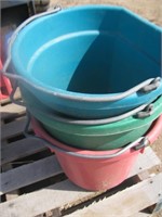 Mismatched Plastic 5 Gal Buckets (3)