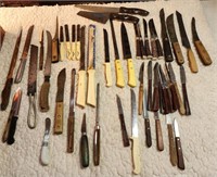 Kitchen knives, some bone handled, some old