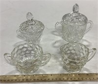 Glassware lot w/creamer and sugar set