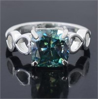 APPR $3600 Moissanite Ring 3.25 Ct 925 Silver