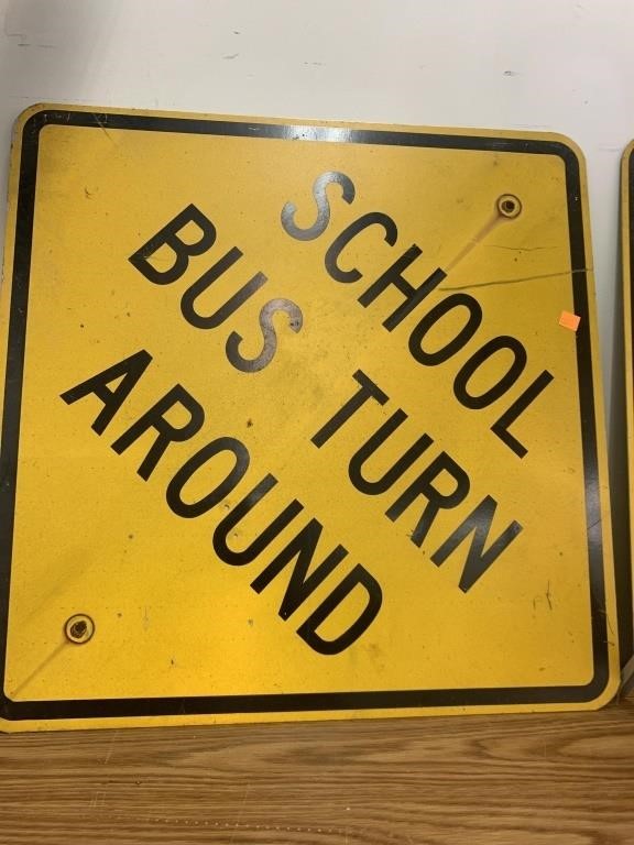 School bus turn around sign