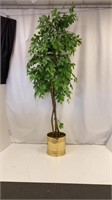 Tall Faux Tree Indoor In Metal Pot