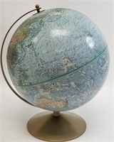 Vintage Replogle 12 Inch Land Sea Relief Globe