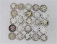 Lot of 25 barber dimes