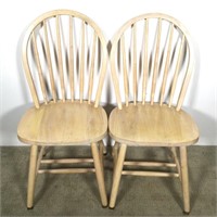 (2) White Oak Hoop Back Chairs