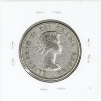 1957 Canada Fifty Cents Elizabeth II Silver Coin
