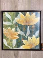 Cadre imprimé décoratif fleuri - 29x29po