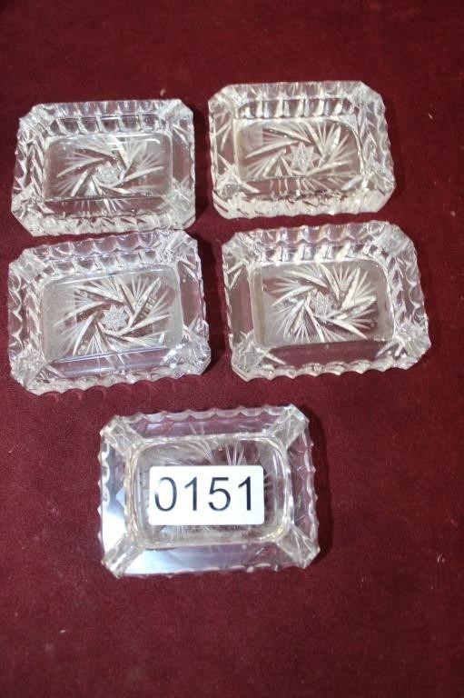 Pinwheel Crystal Ashtrays