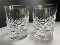Two Waterford Double Old Fashioned Tumblers