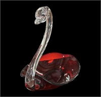 Duncan Miller Ruby Glass Swan